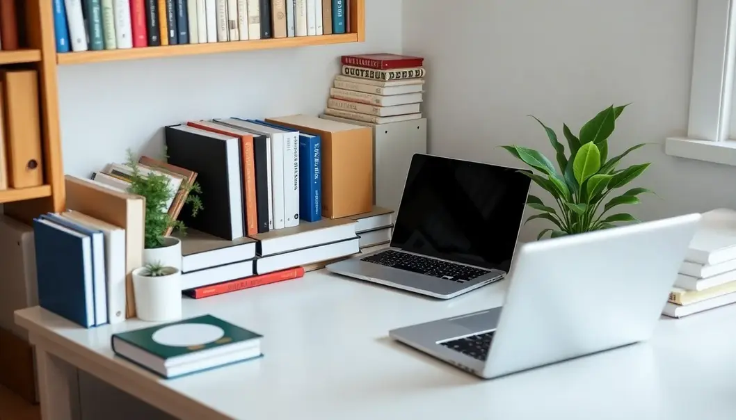 An organized and dedicated study space enhances focus and efficiency.